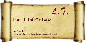Lee Tibériusz névjegykártya